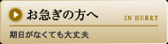 お急ぎプラン お急ぎの方はこちらから